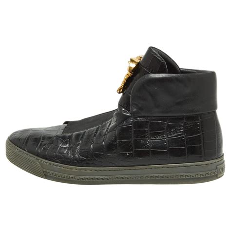 versace black croc leather gold 3d medusa high-top sneakers|Best 25+ Deals for Mens Versace Medusa Sneakers .